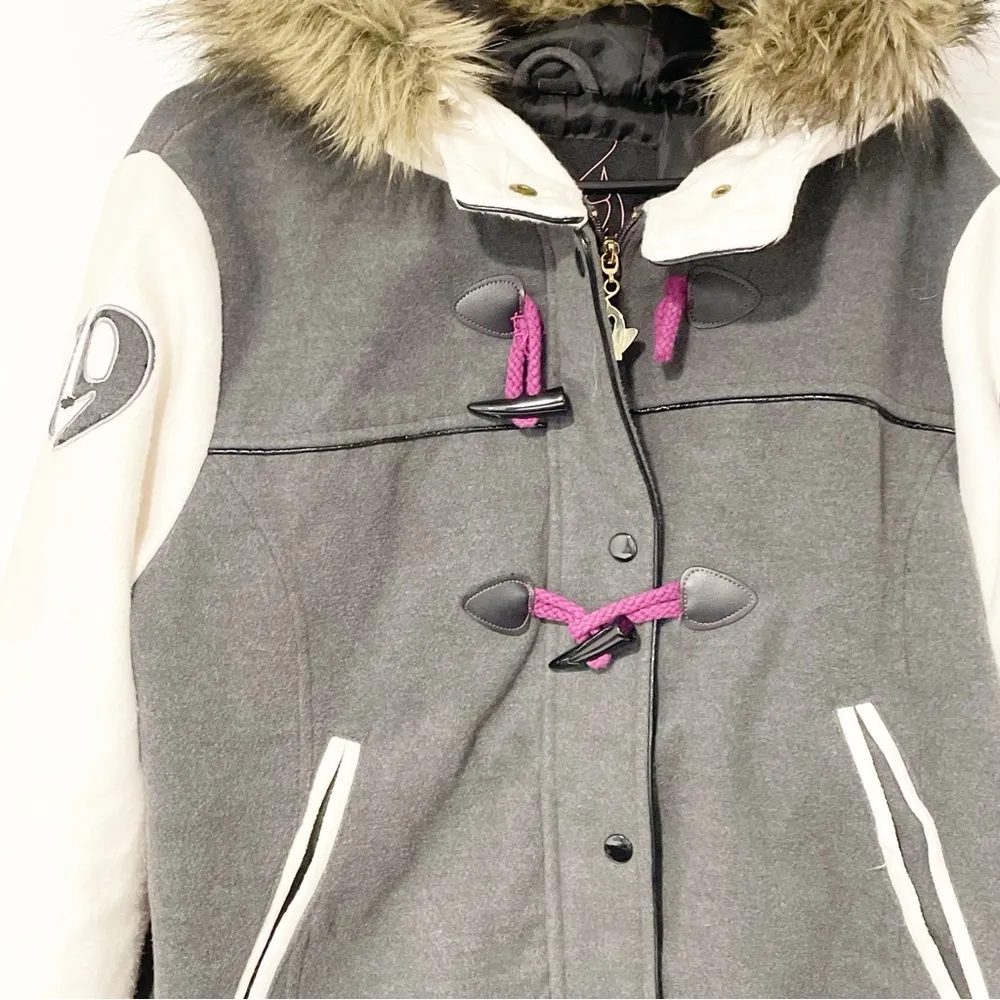 Baby Phat Vintage Hooded Jacket Womens 2X Gray White Full Zip 90s - Image 2