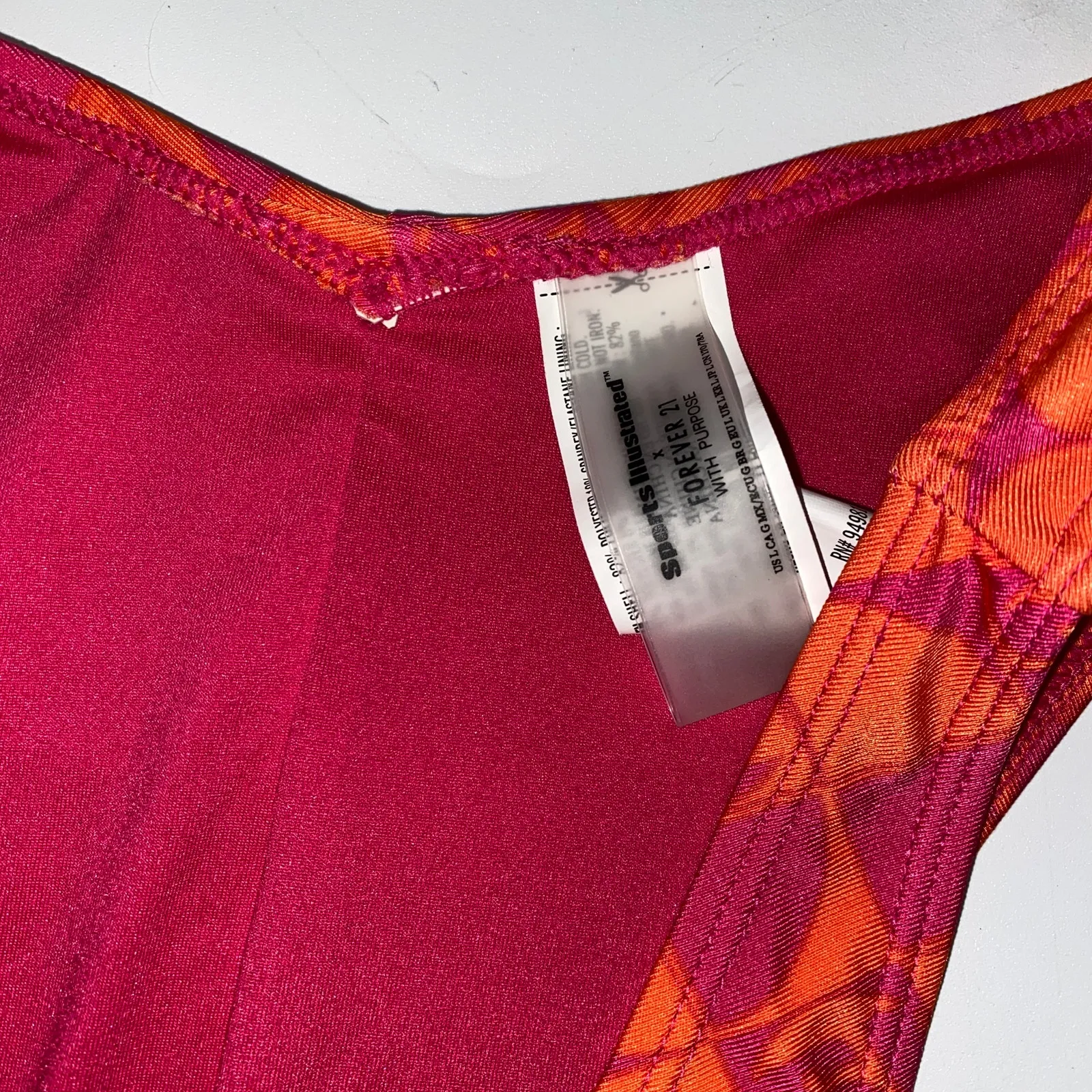 Forever 21 x Sports Illustrated Pink Orange Swim Bikini Bottoms Women's Large - Image 5