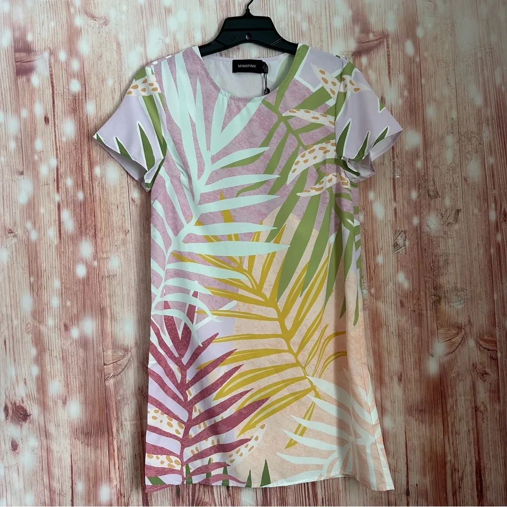 Minkpink Multicolor Palm Springs T Shirt Dress Size XS - Image 2