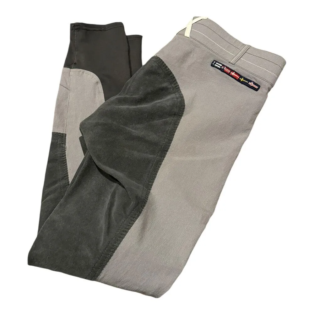 Goode Rider blue denim with white print & Horze gray breeches bundle size 28 R - Image 10