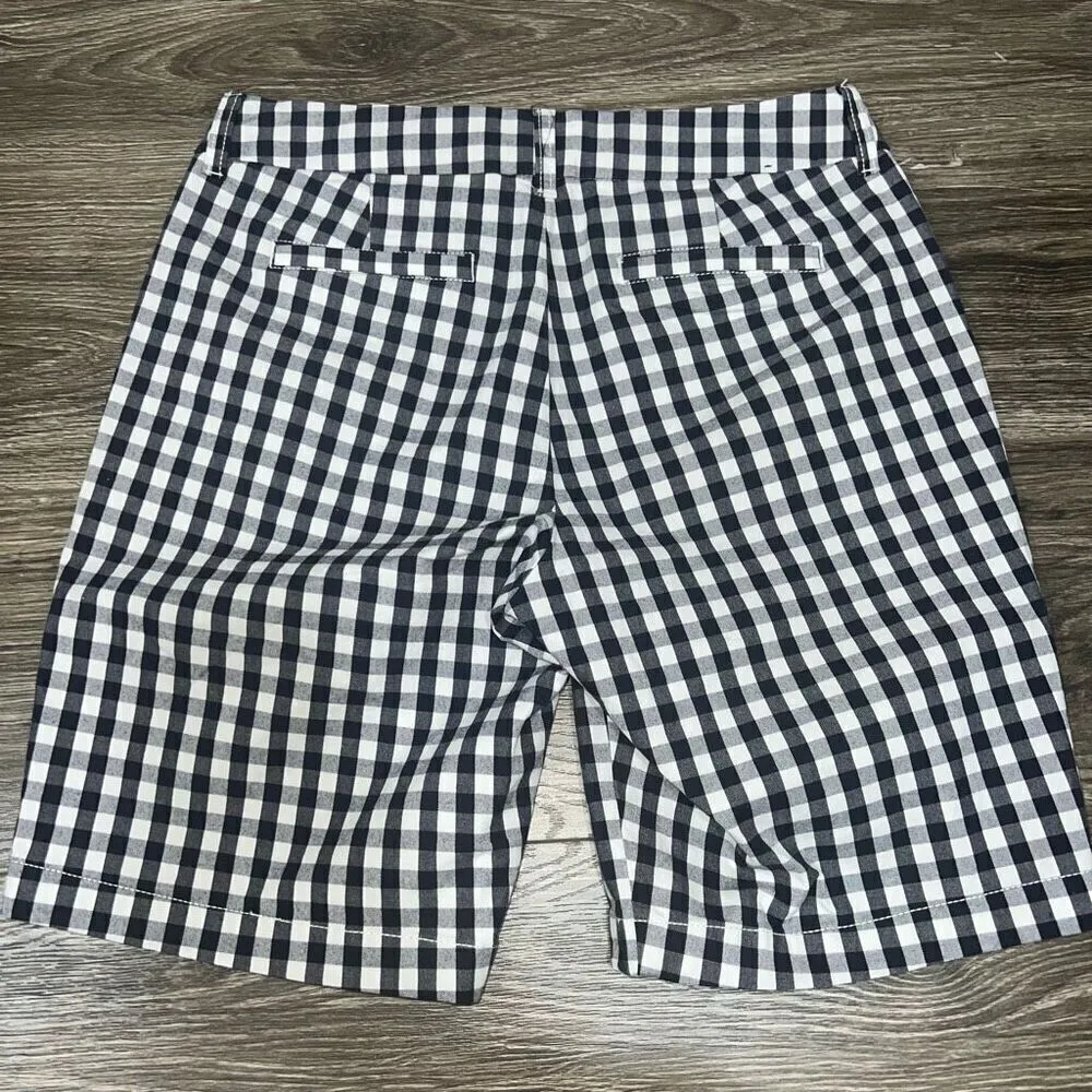 J. Crew size 2 7"' stretch chino shorts Navy Gingham Blue - Image 3