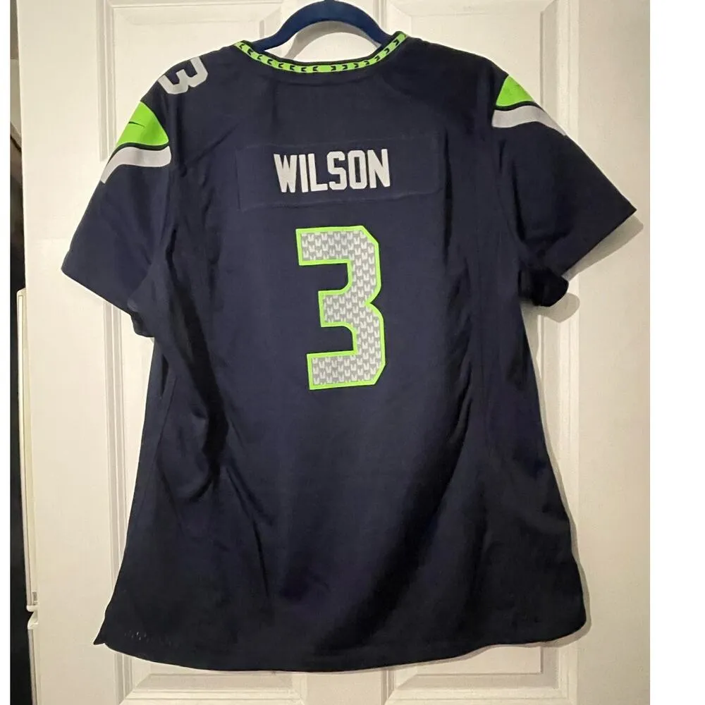 Women Nike Russell Wilson Seattle Seahawks Super Bowl XLVIII Jersey Size XXL - Image 2