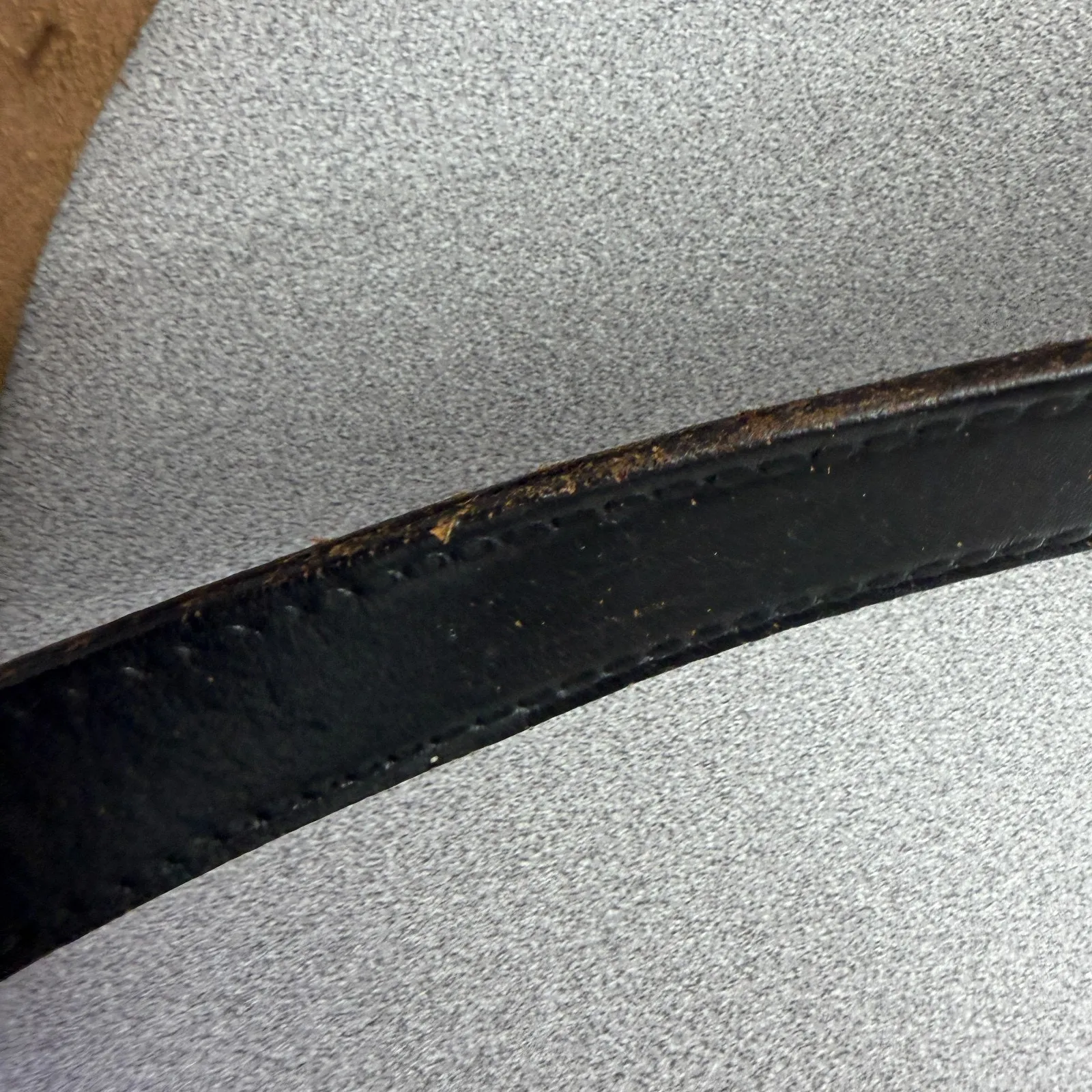 Tex Tan Bridle Leather Waist Belt Size 28 Black Silver Buckle Casual Classic - Image 7