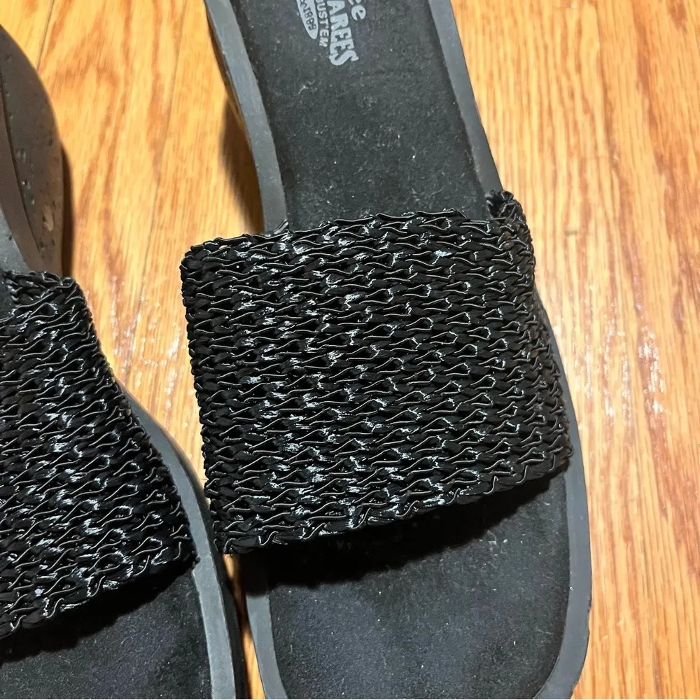 Vintage 90s Lee Dungarees Cisco Open Toe Slip on Platform Heel Wedges - Image 9