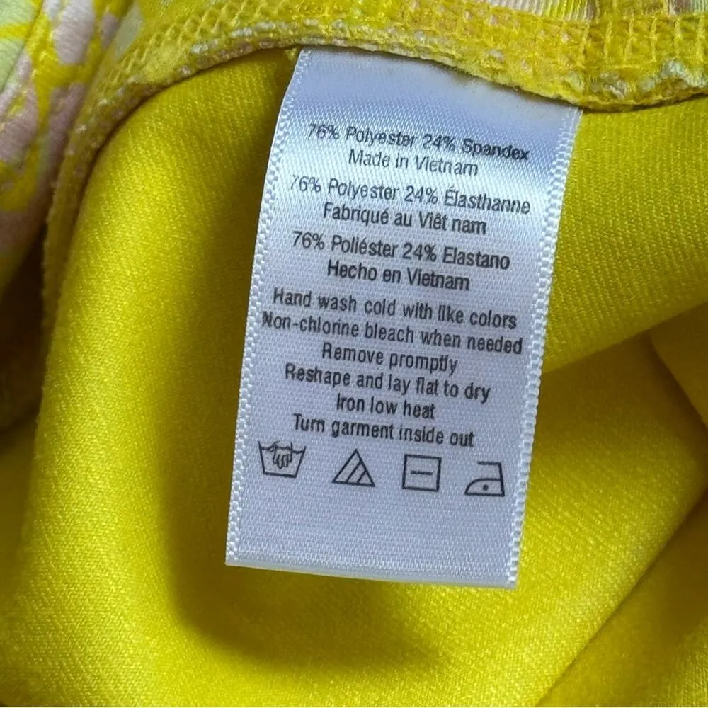 Alo Yoga Airbrush Yellow Printed Mid Rise Cropped Leggings 19” Women’s Small - Image 10