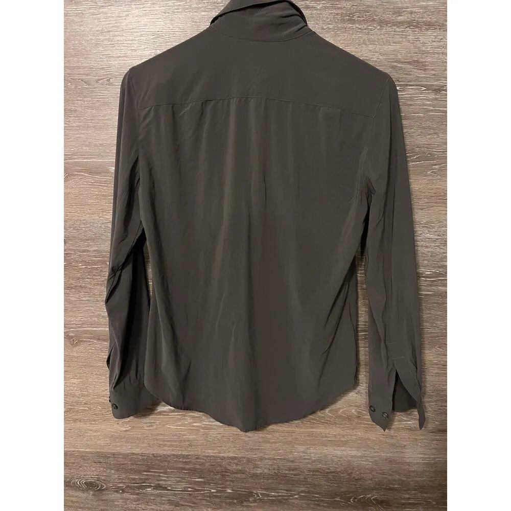 EMPORIO ARMANI LONG SLEEVE SILK BUTTON DOWN IVORY BLOUSE WOMEN EUR 36 SMALL - Image 4