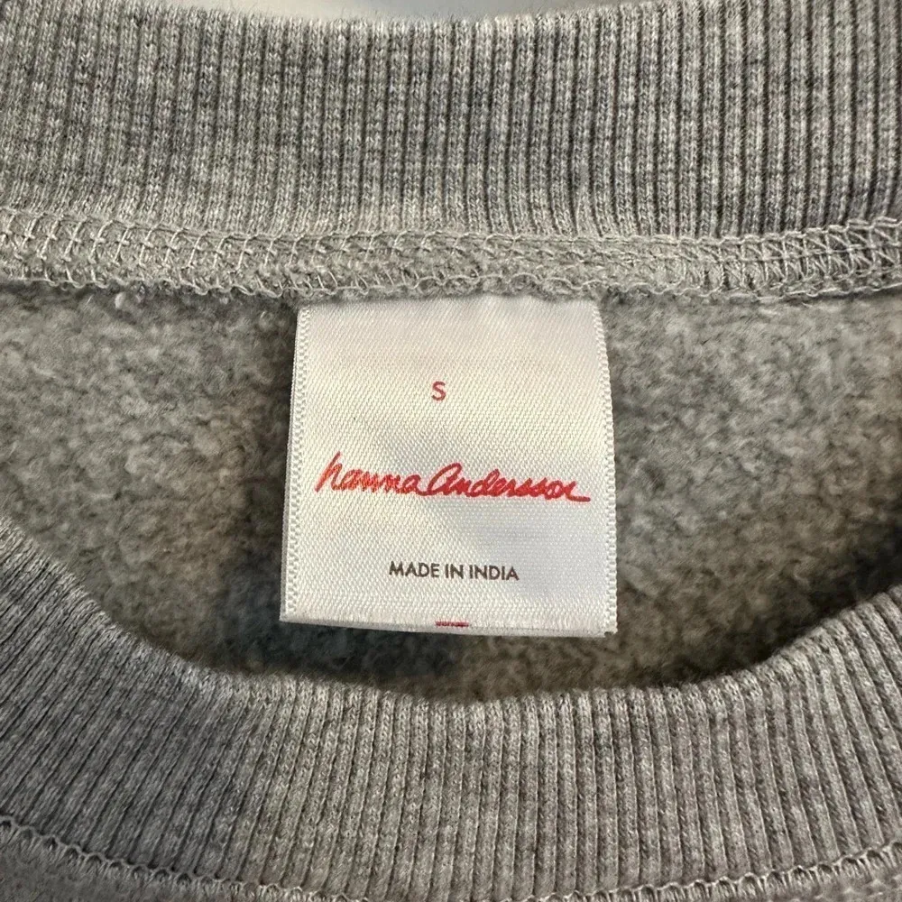 Hanna Andersson Adult Be Loved Sweatshirt in French Terry Size Small Gray - Image 2