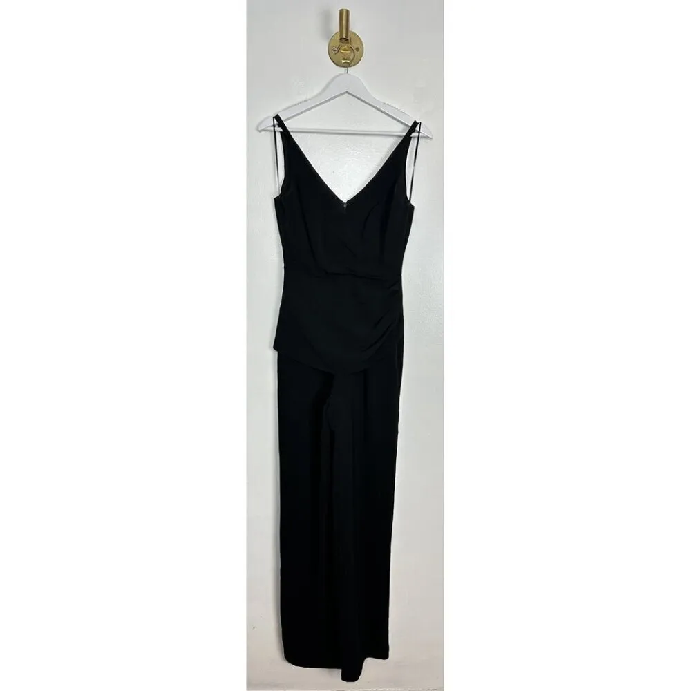 DRESS THE POPULATION Sam Sleeveless Shirred Wide Leg Dressy Jumpsuit Size Small - Image 3
