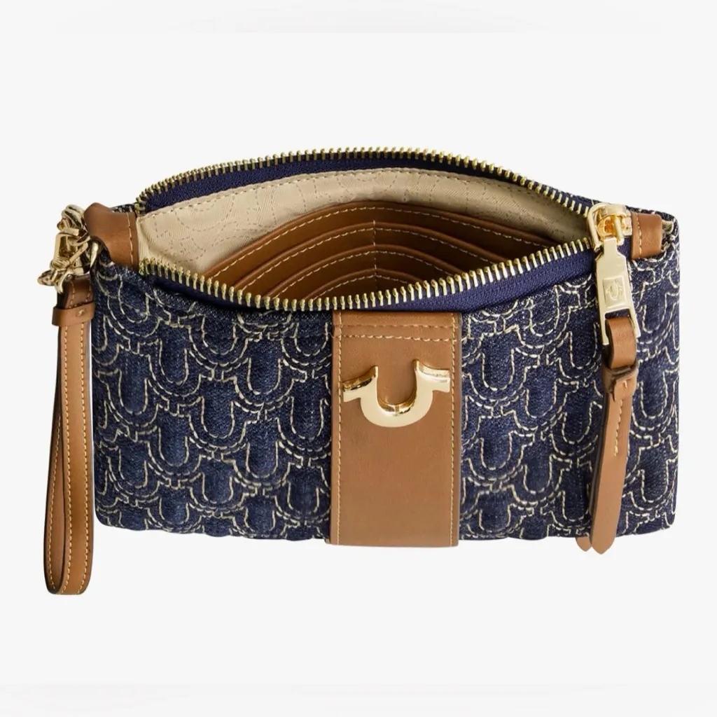 True Religion Women's Mini Wallet, Small Compact Quilted Clutch Pouch - Image 2