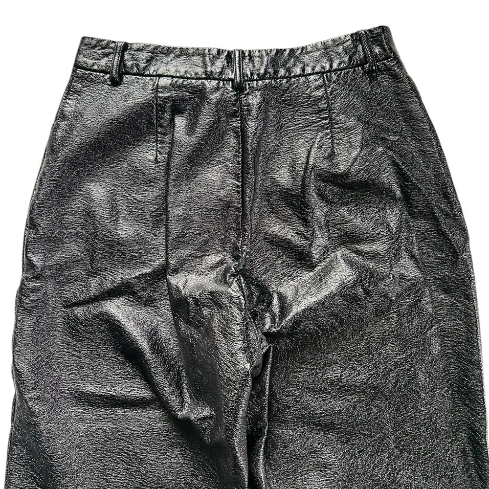 White Fox Vegan Faux Leather High Rise I’m The Only One Pants Size M Black - Image 11