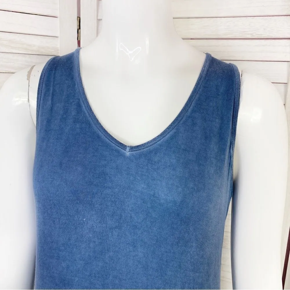 Cable & Gauge Lace Up Back Sleeveless T Shirt Dress Blue XS - Image 5