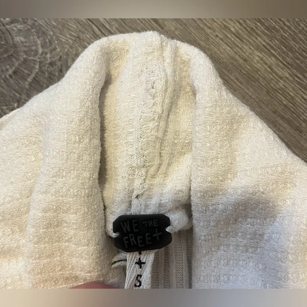 We The Free Waffle Knit Thermal Mock Neck Long Sleeve Top Women’s Size S White - Image 8