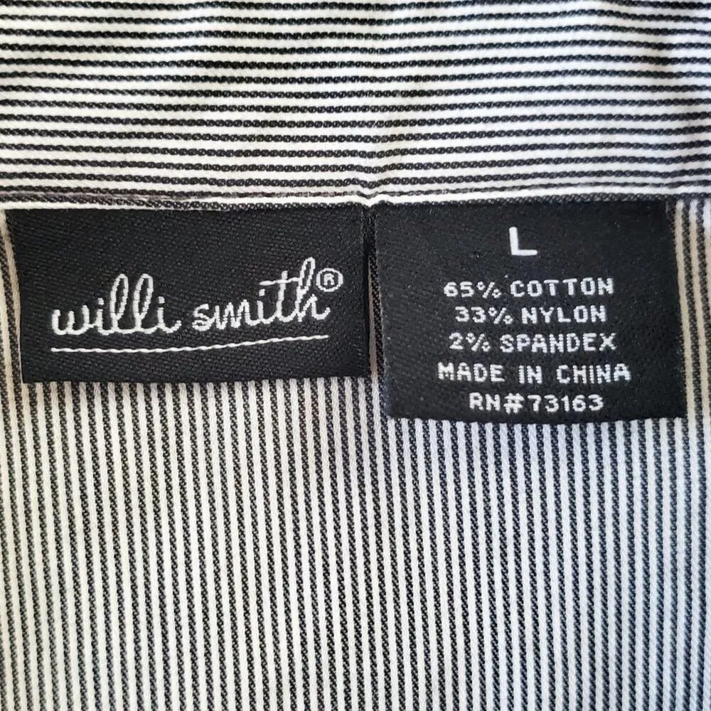 Willi Smith Pleated Button Down Striped Top L - Image 5