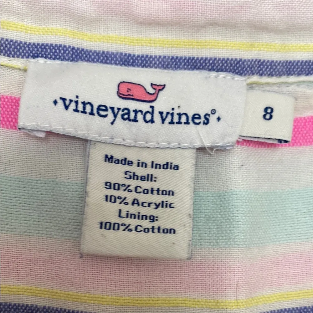 Vineyard Vines Boca Grande Striped Sleeveless Button-Up Shirtdress Size 8 - Image 3