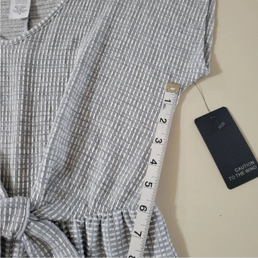 Caution To The Wind Light Gray Striped Jumpsuit NWT - Image 7