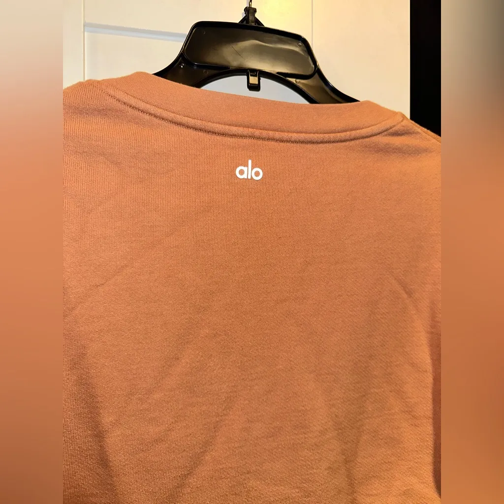 Alo Fade Disressed Crew Neck Pullover In Henna - Image 12