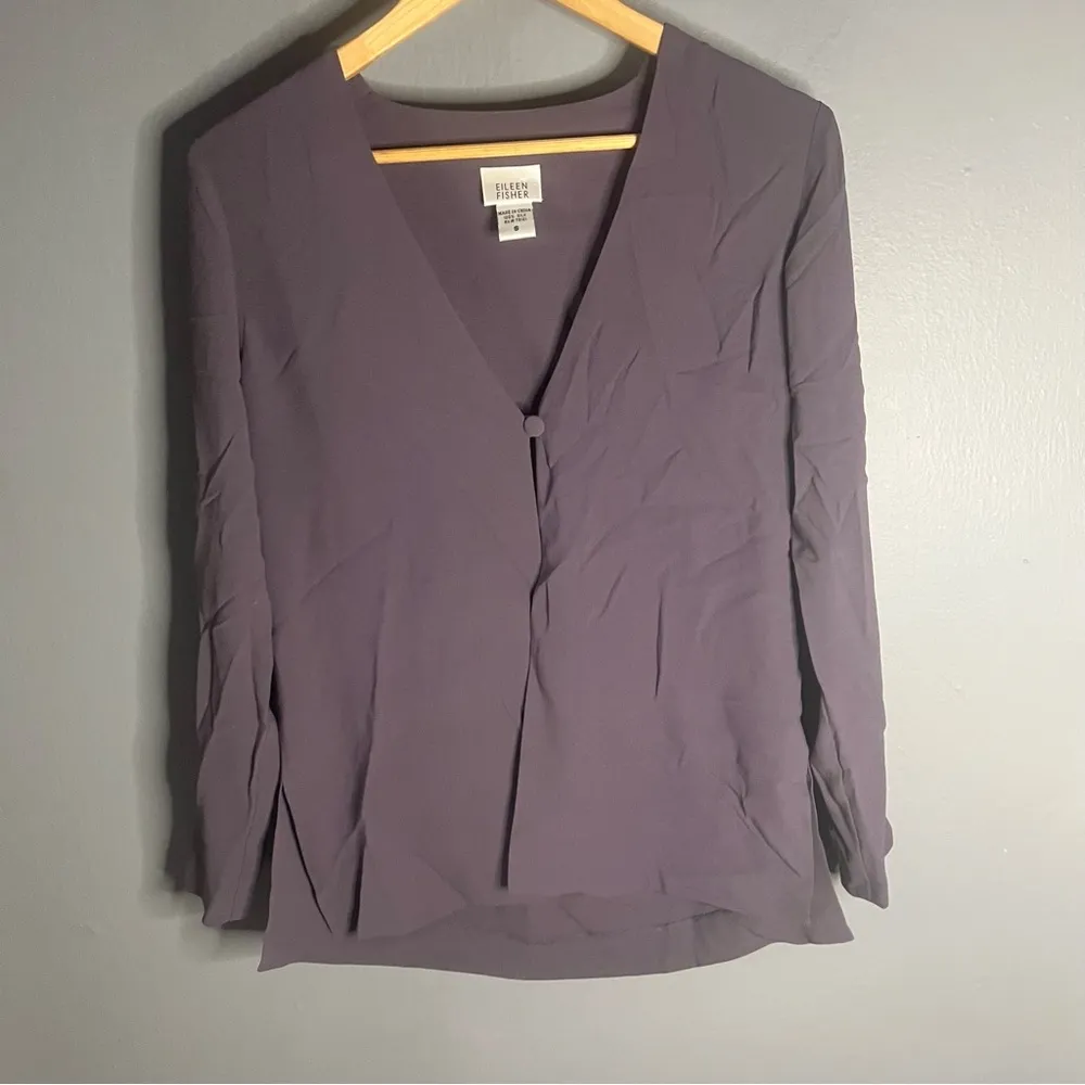 Eileen fisher purple silk cardigan - Image 6