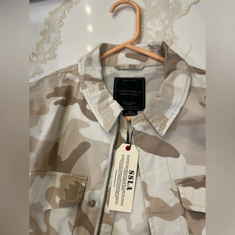 Sanctuary Evereve Salute Utility Jacket in Sand Dune Camo Size Extra Small NWT - Image 4