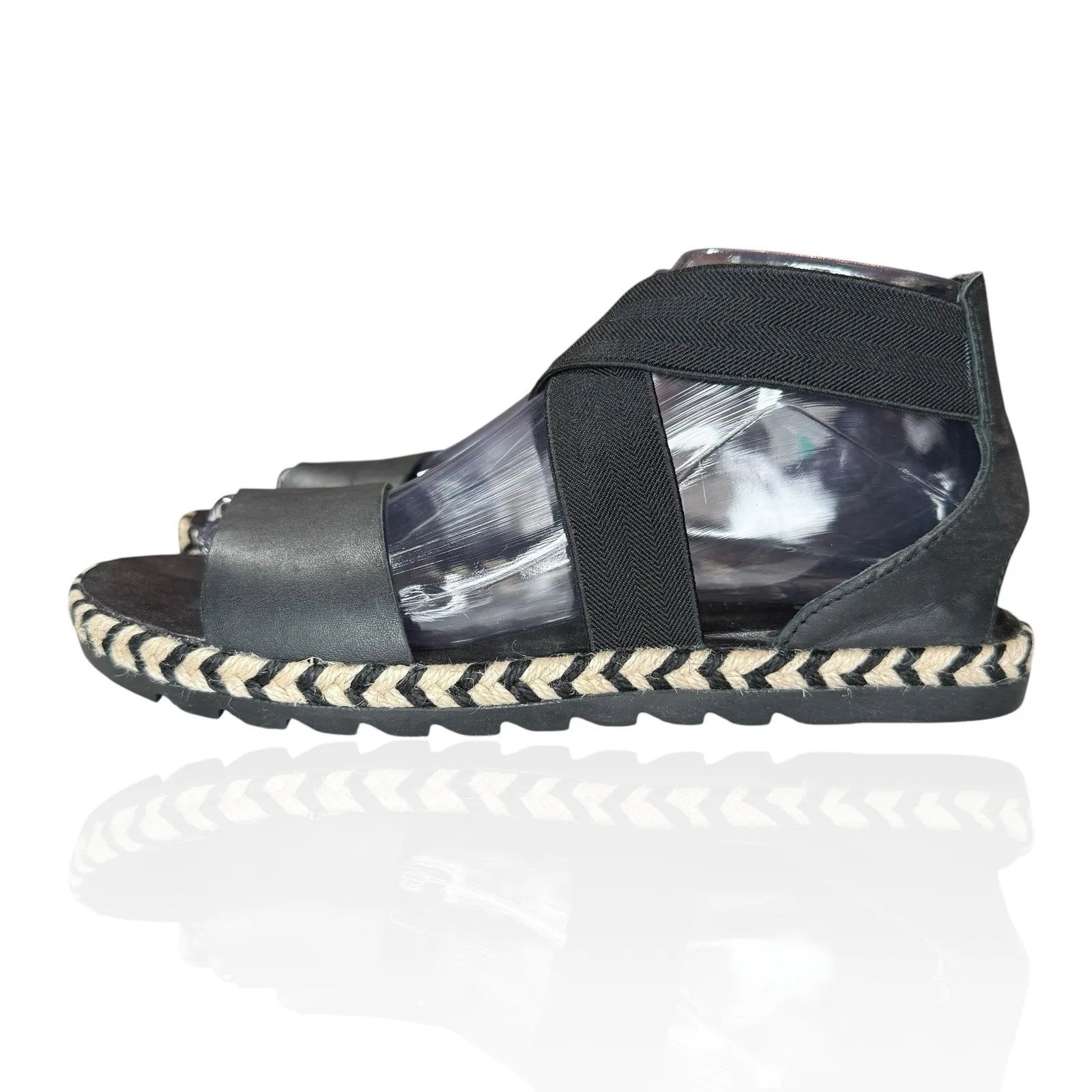 Sorel Ella II Leather Strappy‎ Stretch Sandal 8.5 Minimalist Espadrille Flats - Image 8