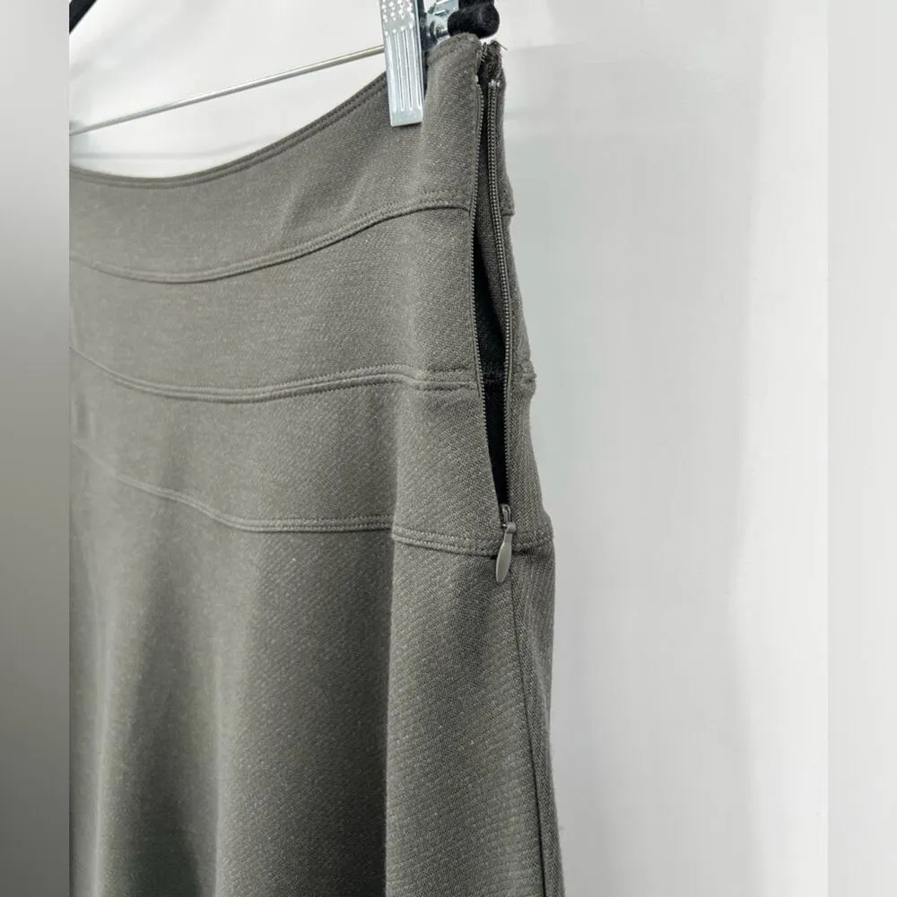 🆕 NWOT Athleta Ponte Twill Skirt Fit & Flare Stretch Zip Green Gray Grey Taup 8 - Image 12