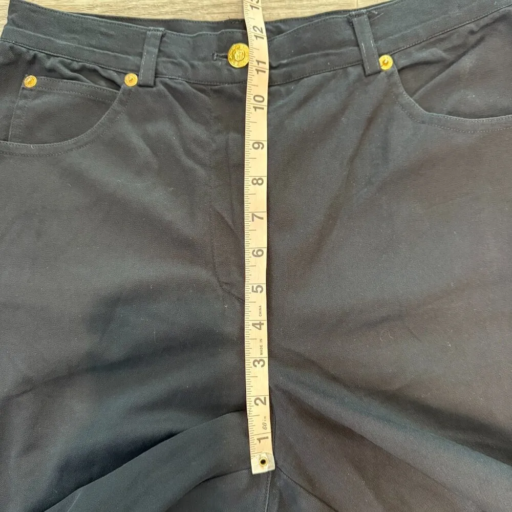 St. John Sport By Marie Grey Black Straight Leg Jeans Stretch, Gold Hardware A32 - Image 3