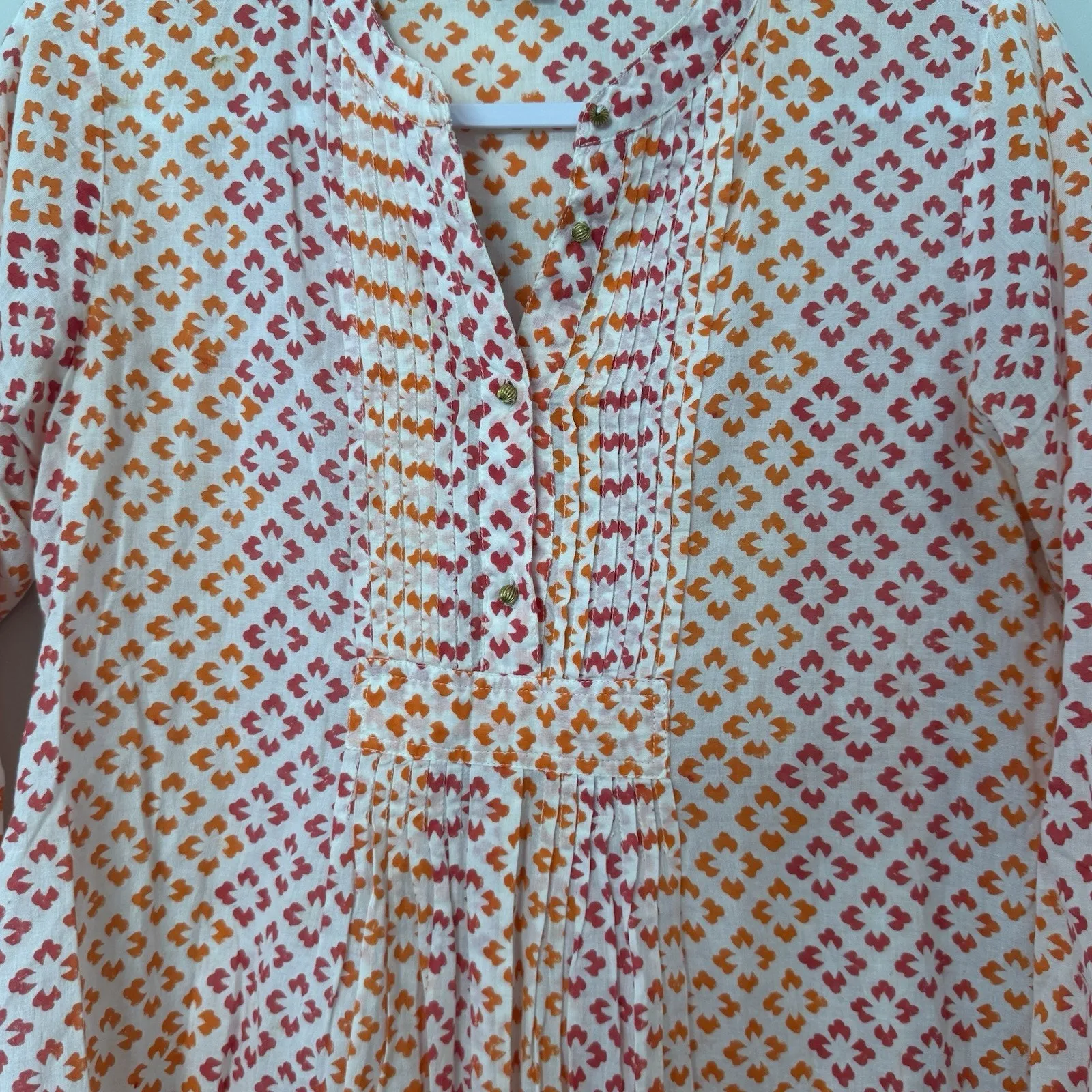 Roller Rabbit Women Tunic Blouse Cotton 3/4 Sleeve Size XS 2370 - Image 4