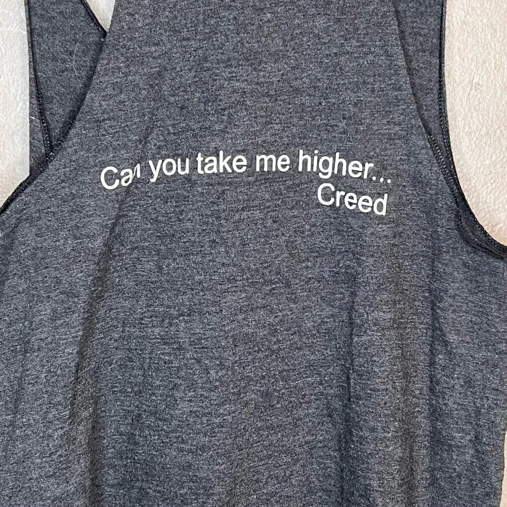 American Apparel Gray Creed Can You Take Me Higher Racerback Workout Shirt Large - Image 11