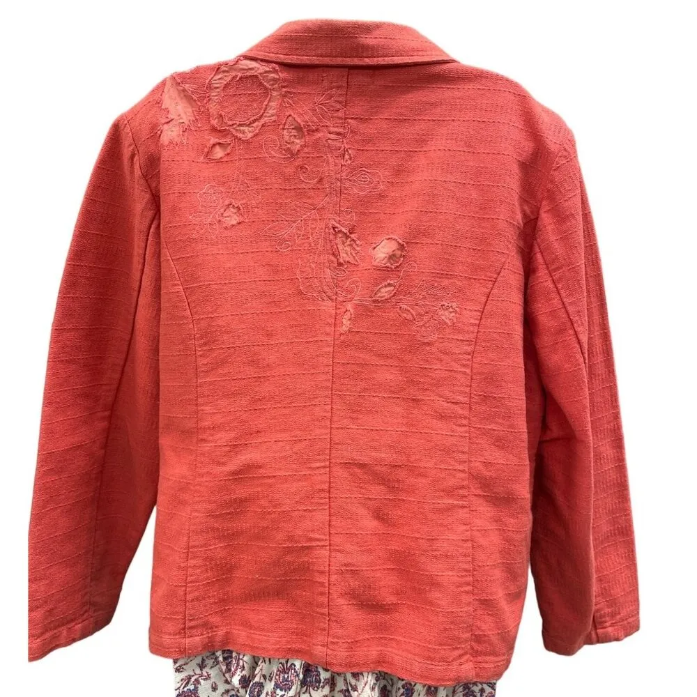 Coldwater Creek Womens Coral Jacket Size PXL SKU 1447 - Image 2