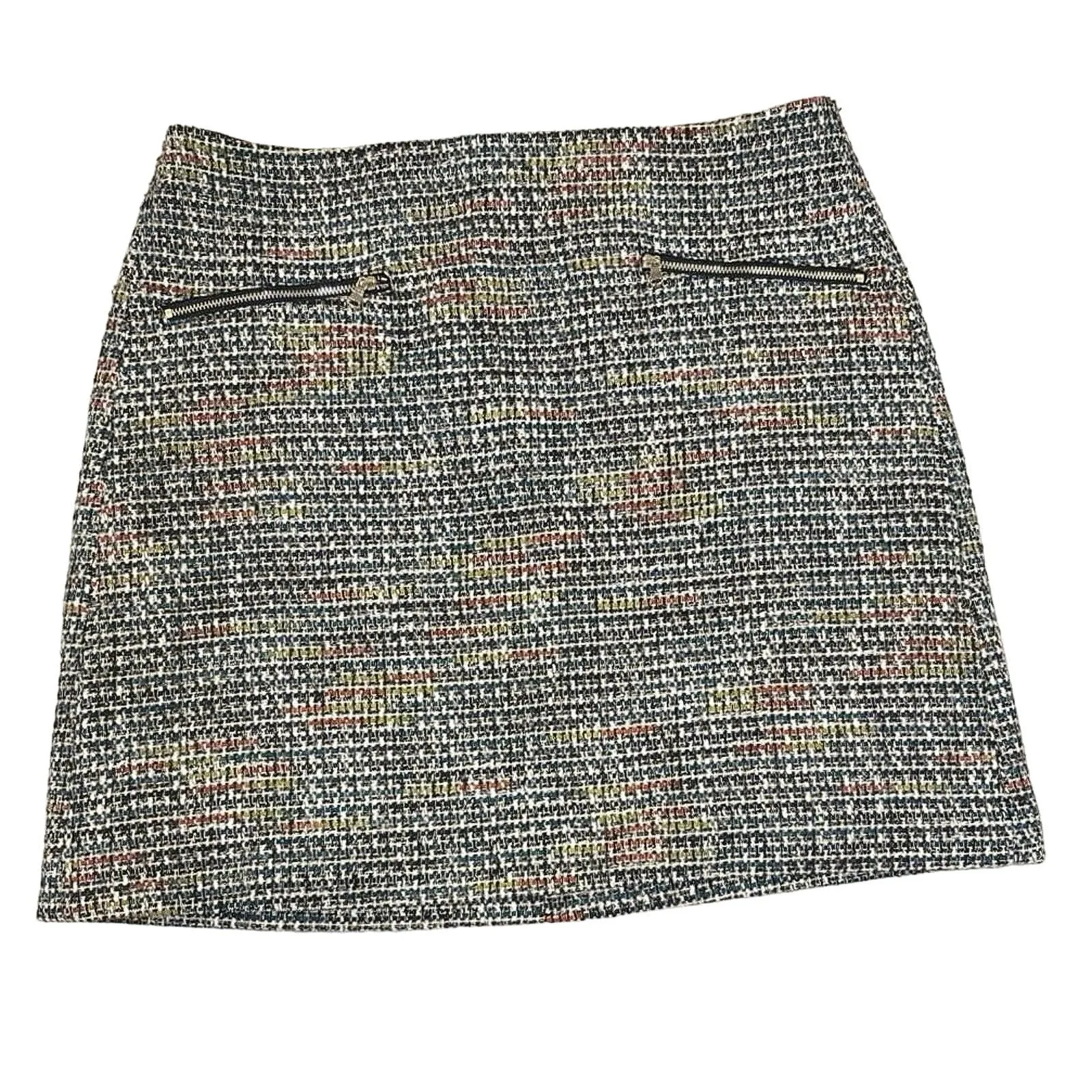 Ann Taylor Loft Multicolor Tweed Metallic High Waisted A Line Mini Skirt Size 10 - Image 4