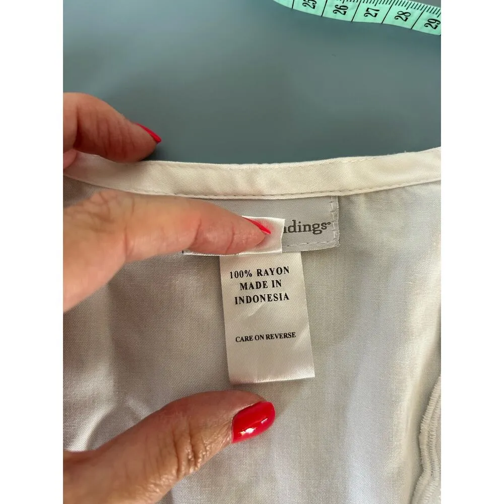 Soft Surroundings womens white Icon Melissani tunic size S deep v neck lace - Image 5