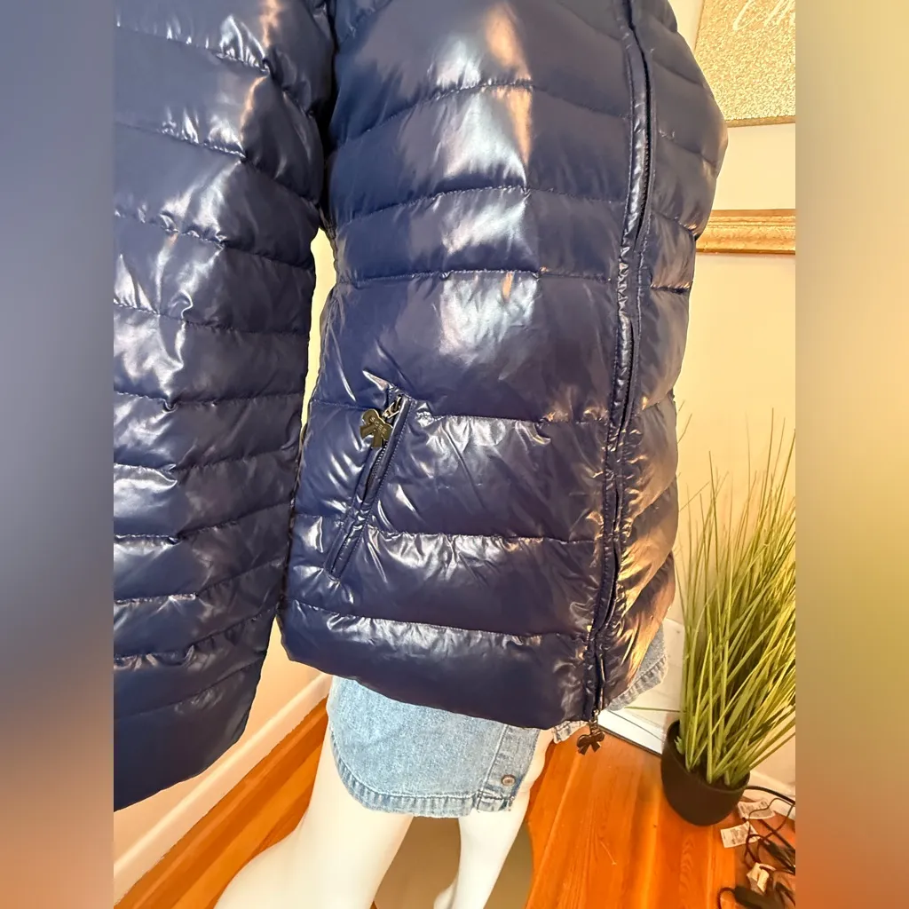 Twin Set Simona Barbieri SCEE Shiny Blue Puffer Jacket Med - Image 3