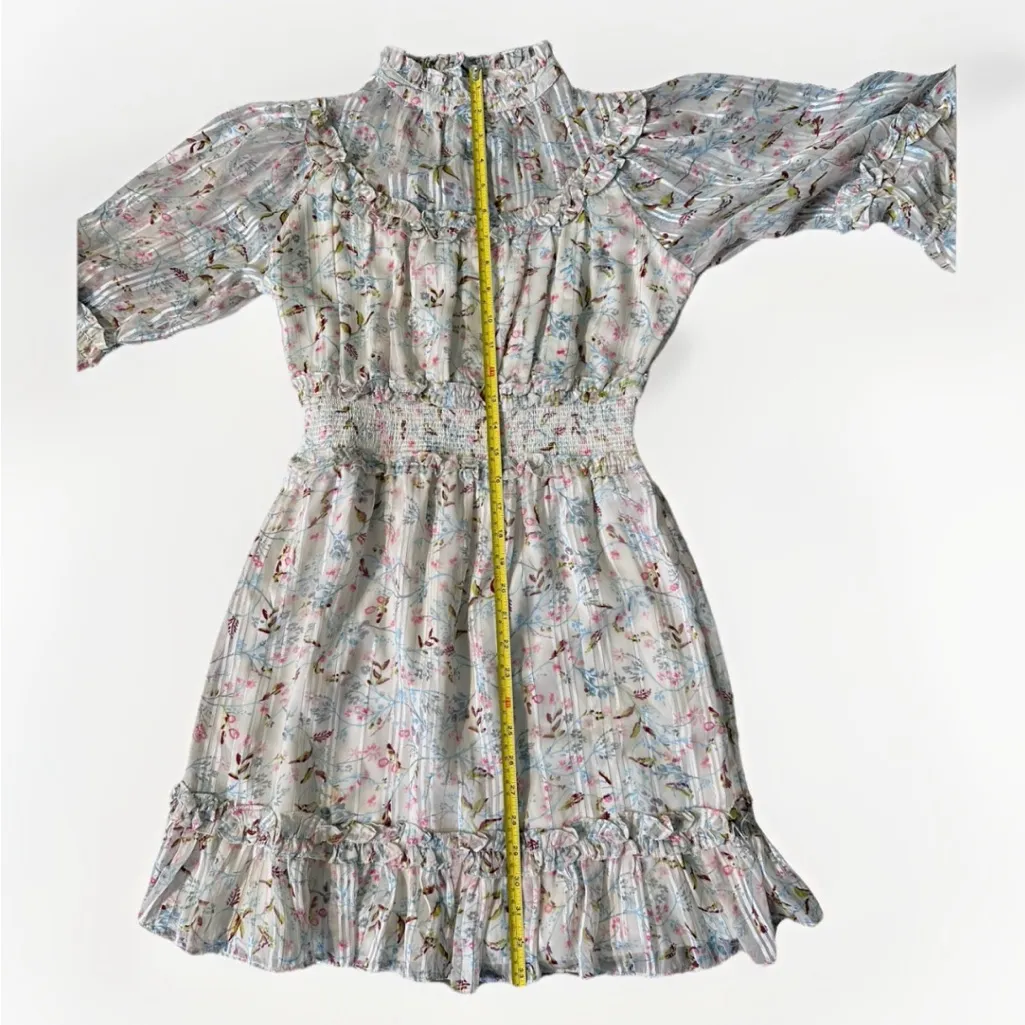 WALTER BAKER Betsy Floral-Print Metallic Burnout Georgette Mini Dress Size XS - Image 13