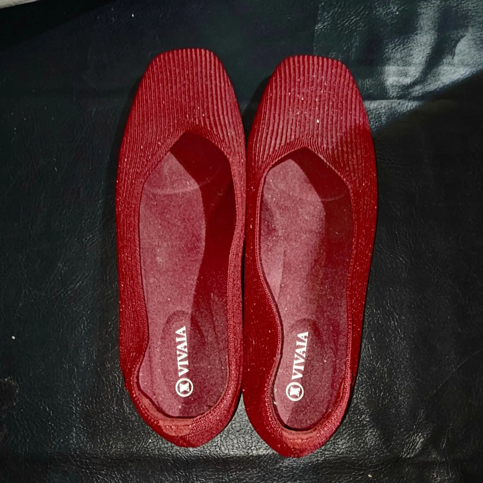 Vivaia Womens Burgundy Red Square Toe Flats Shoes 41.5 10 - Image 5