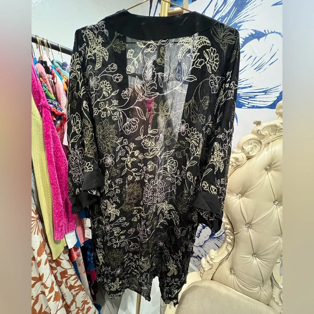 Floral Black Kimono Cardigan - Image 5