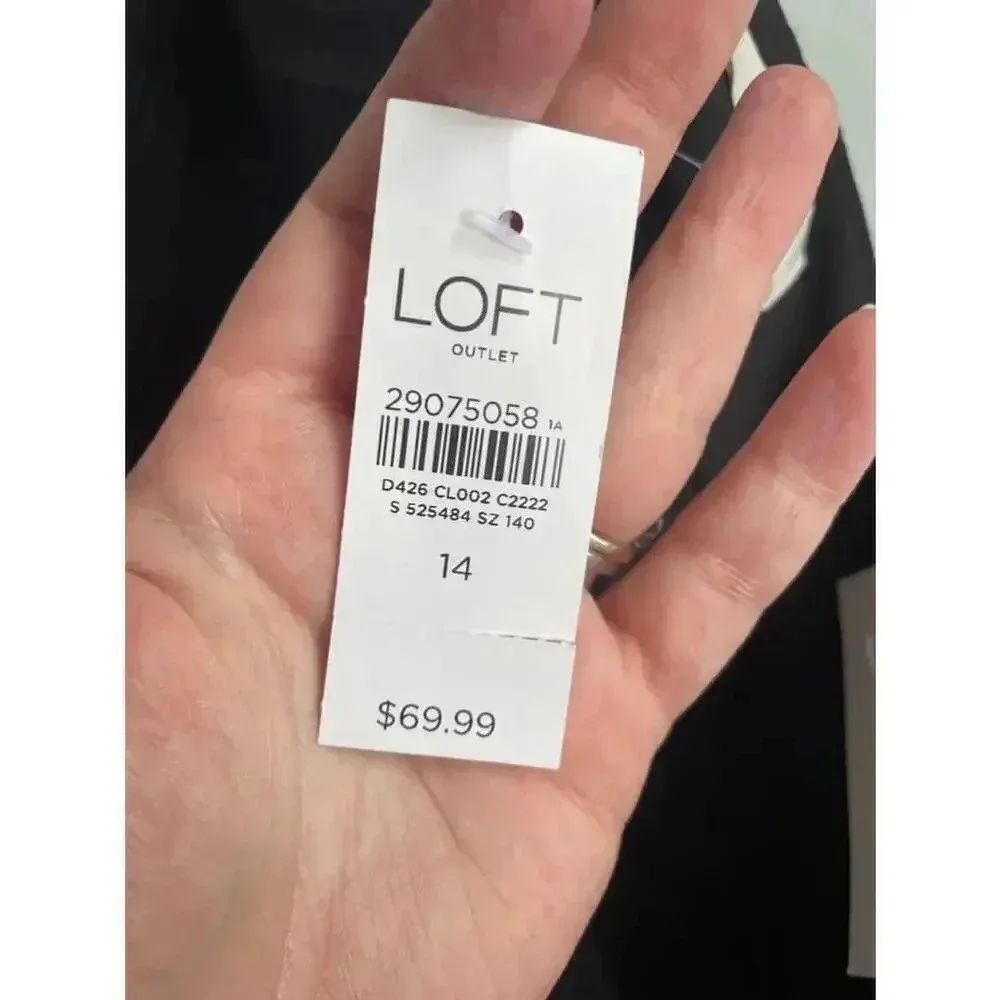 NWT LOFT Outlet Black High Rise‎ Slim Wide Leg Crop Pants Size 14 New! - Image 8