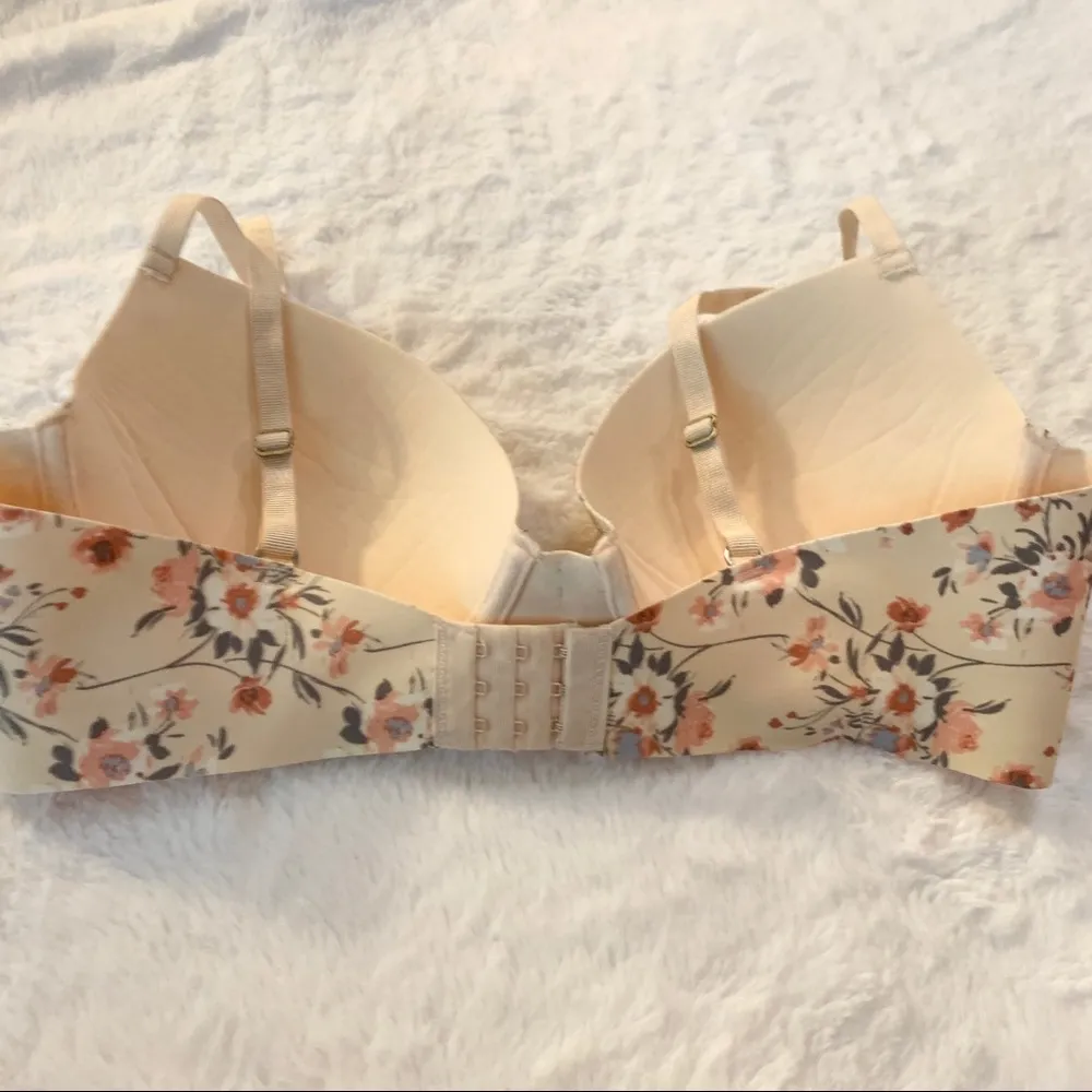 Lucky Brand Neutral Cream Spring Floral Underwire Bra Size 36C - Image 6