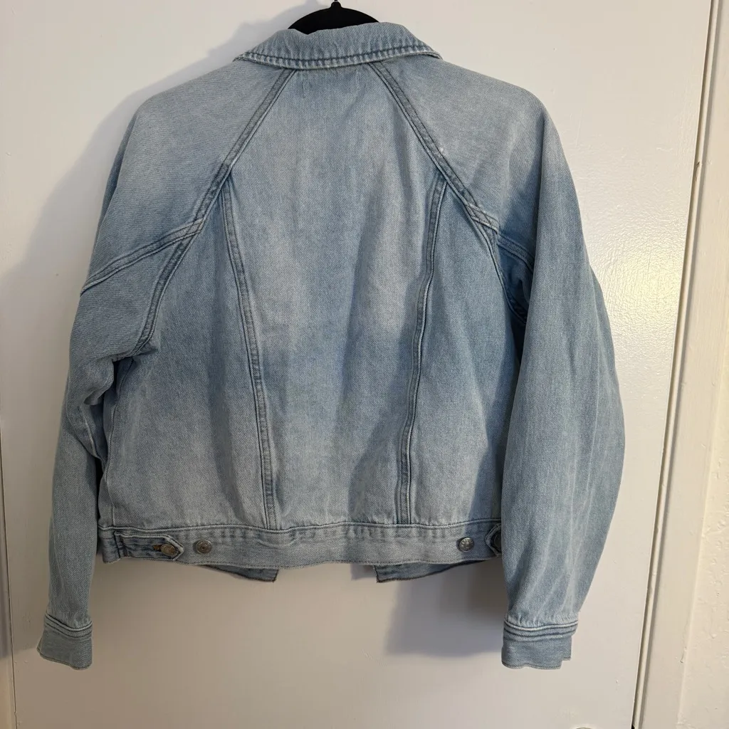 Madewell Light Blue Distressed Denim Jean Jacket Small - Image 5