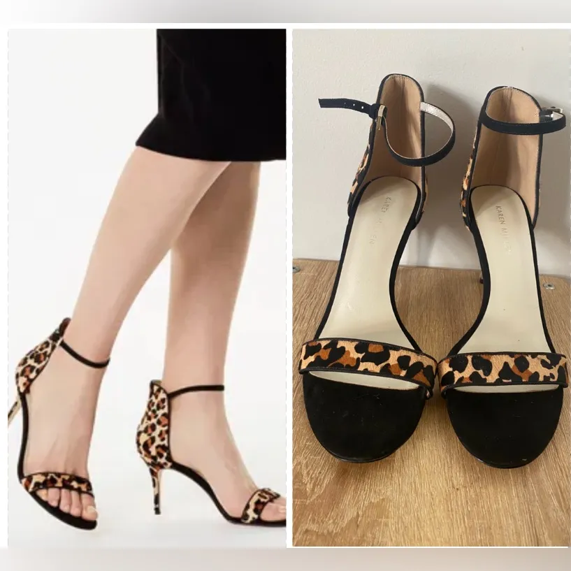Karen Millen Leopard Calf Hair Ankle Strap Size 39 - Image 2