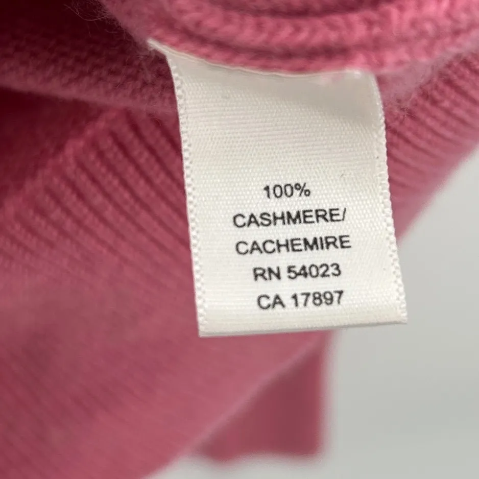 Banana Republic Cashmere Hoodie Pink Ribbed Pullover Pocket Luxury Sweater Sz XS - Image 5