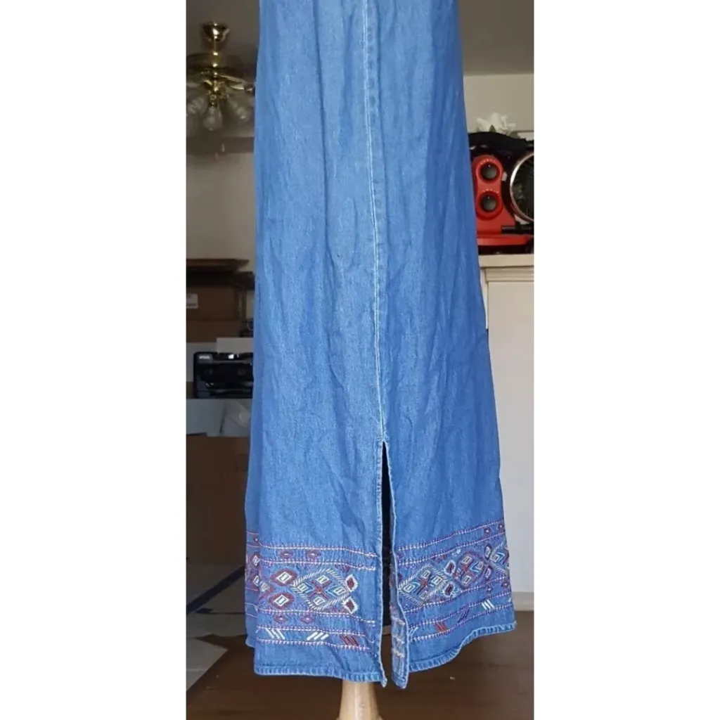 Agapo blue denim jeans dress size medium - Image 7