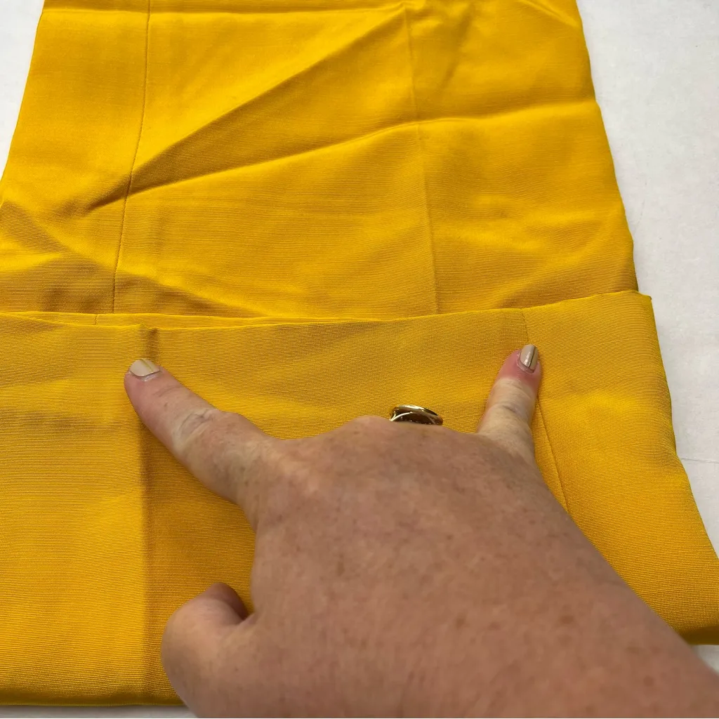 Lafayette 148 New York Gates Straight Leg Linen Blend Pant Size 0 NEW *FLAWED‎ Yellow - Image 9