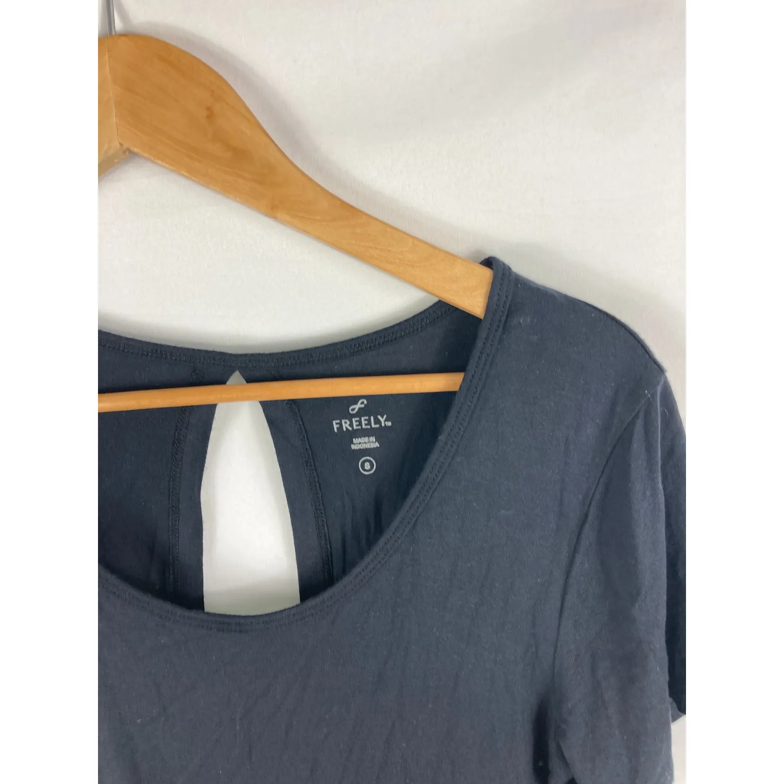 Freely Open Back Black Tshirt Size Small - Image 2