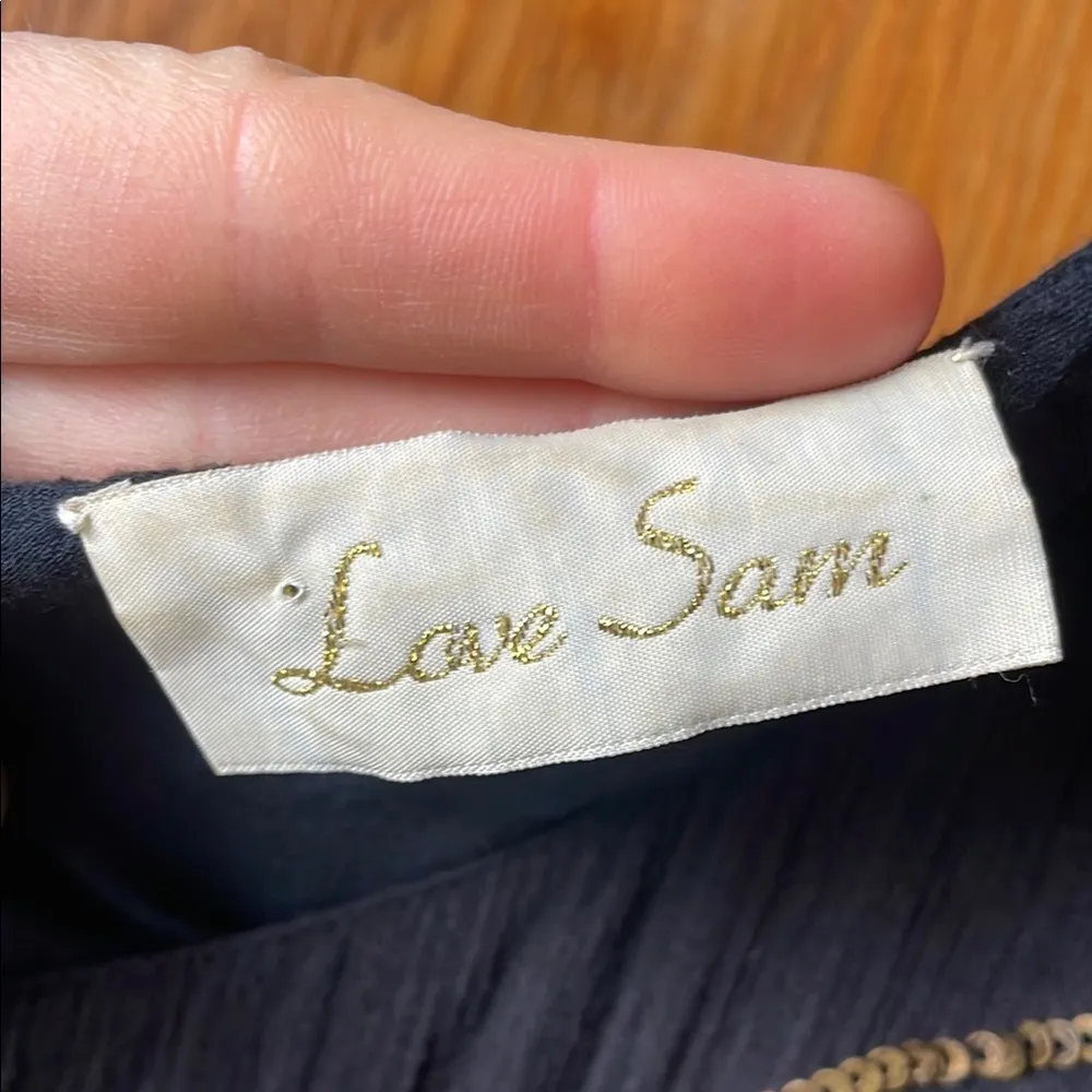 Love Sam Black and Silver Graphic Embellished Camisole - Image 3