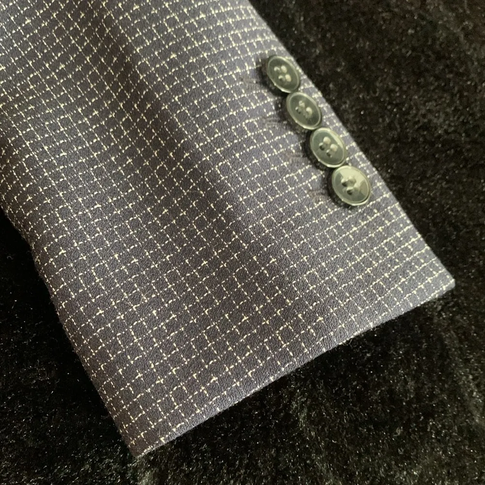 Women’s Boss Hugo Boss Navy Checkered Blazer. No Size Tags. Small - Image 3