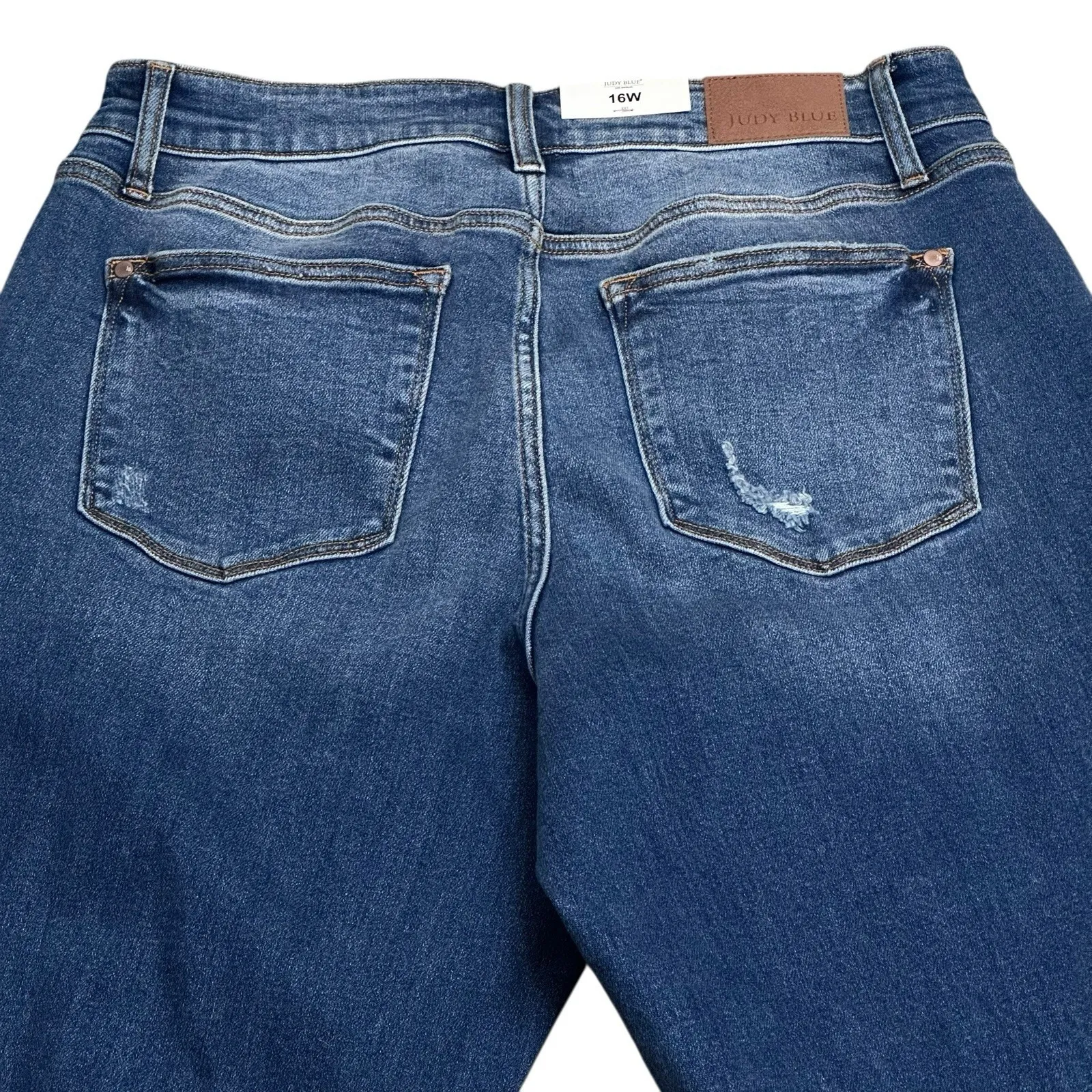 NWT Women's Plus Judy Blue Medium Wash High Rise Straight Leg Dad Jeans sz 16W - Image 5