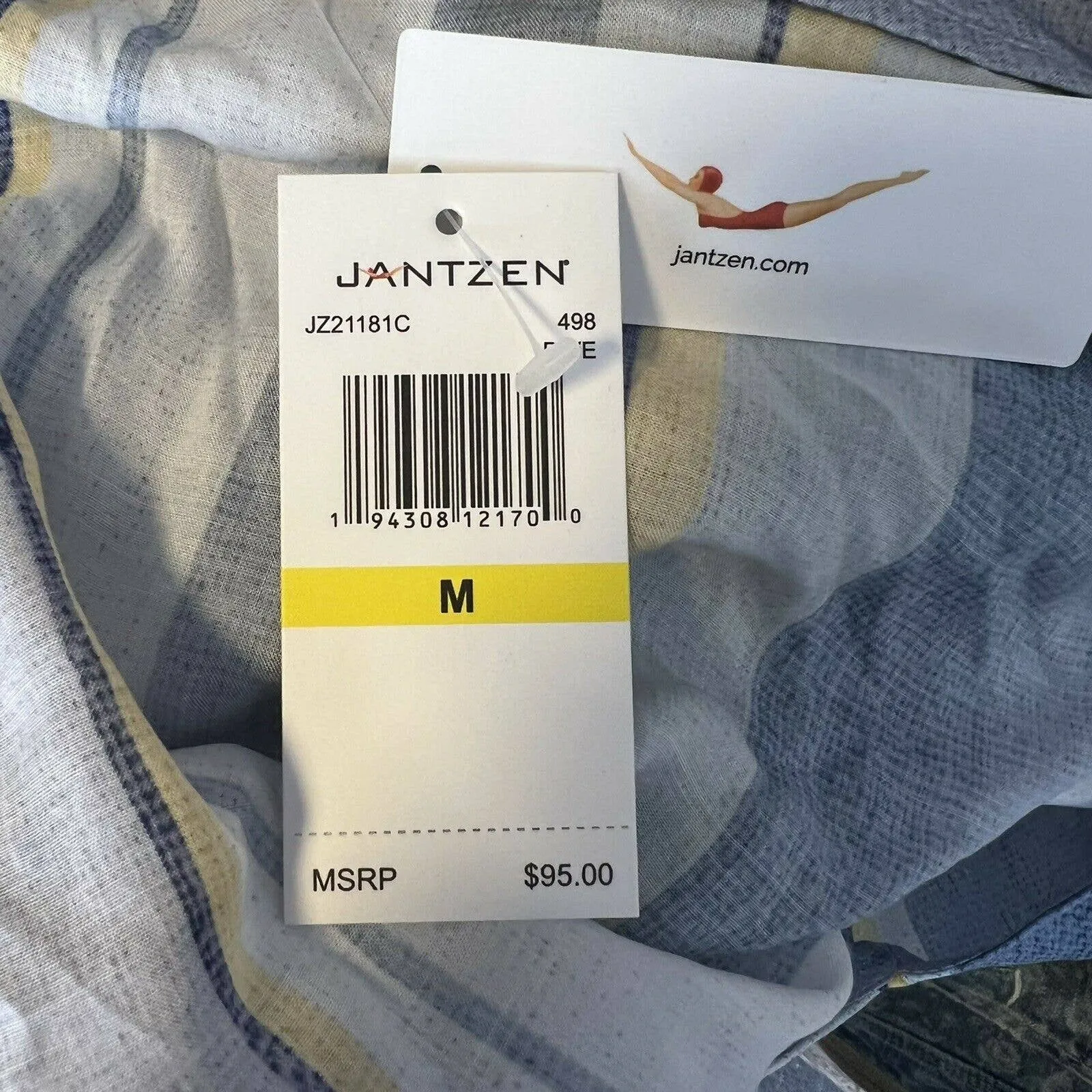 Jantzen Striped Swim Cover Up Size Medium New‎ - Image 3