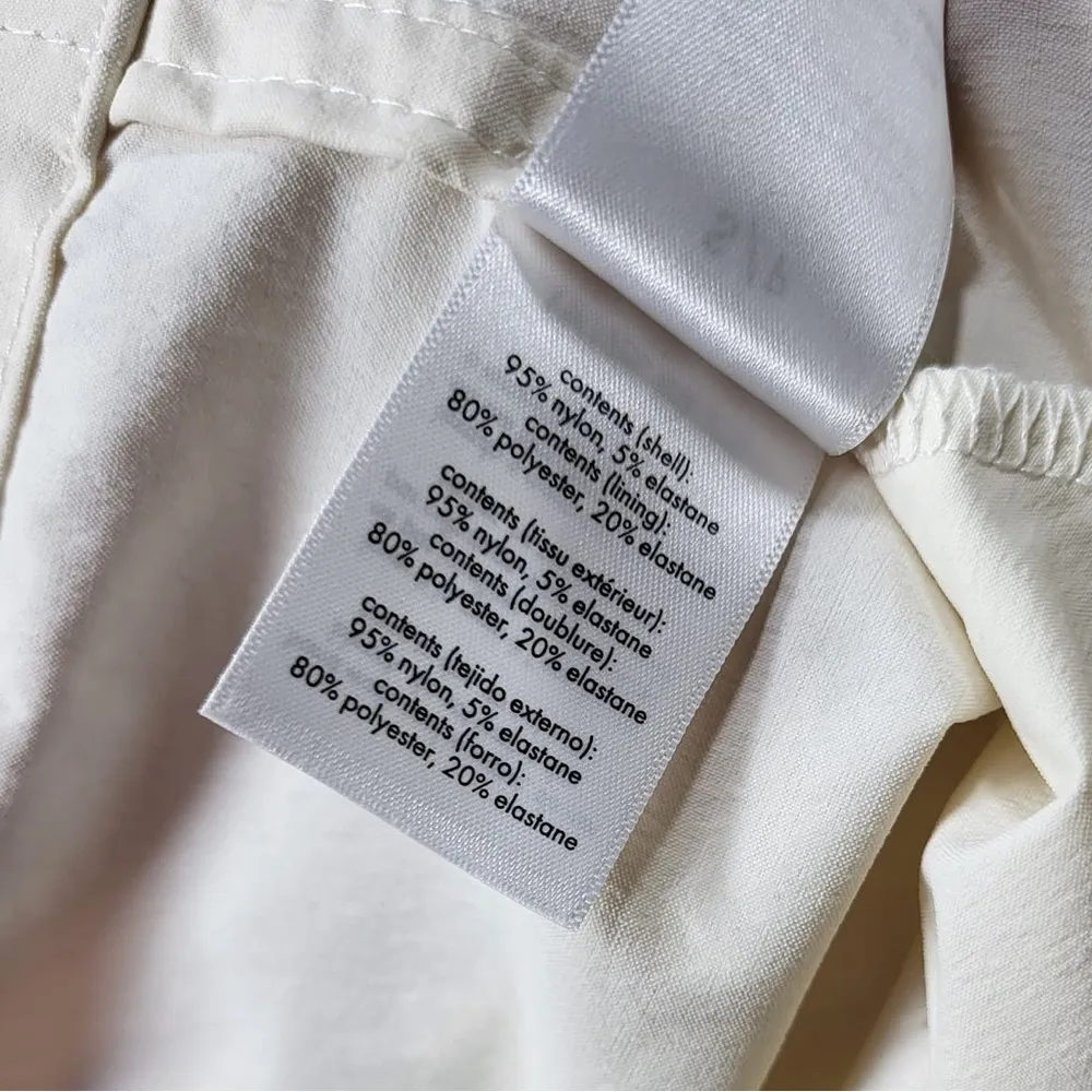 NWT WeWoreWhat Athleisure Layered Windbreaker Biker Shorts in Off White - Image 9