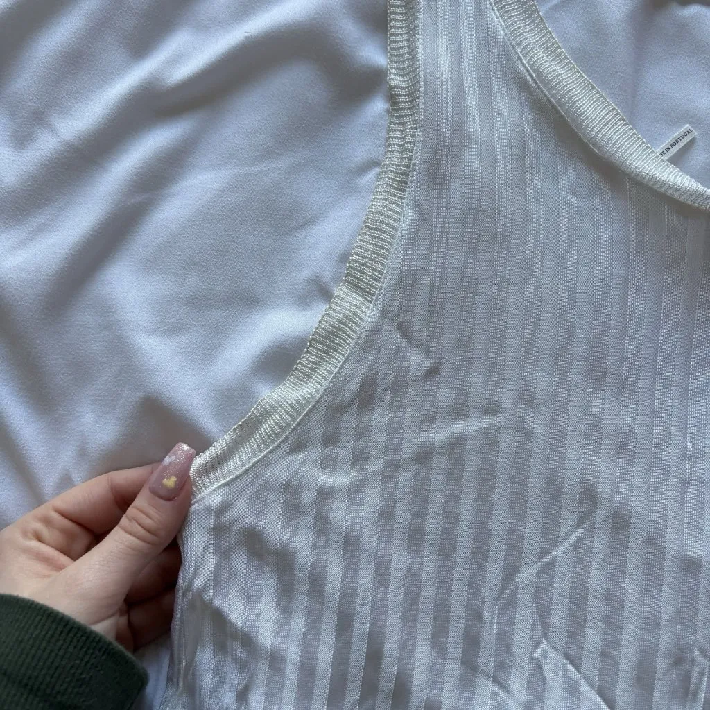 Sandro Paris Womens Size 2 Tank Top Blouse White Striped Viscose Office Business - Image 10