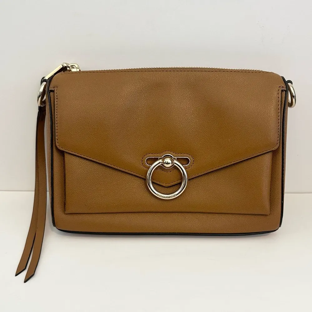Rebecca Minkoff Jean Mac Leather Crossbody Handbag in Nutmeg Tan Brown-No Strap - Image 3