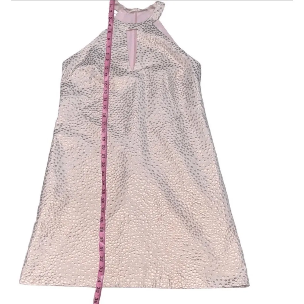 Amanda Uprichard Sleeveless‎ Halter Dress Pink Rose Gold Polka Dots sz S Small - Image 7